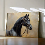 Horses 041 Canvas Art 60 x 40 cm / Black