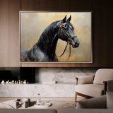 Horses 041 Canvas Art 60 x 40 cm / Black