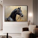 Horses 041 Canvas Art 60 x 40 cm / Black