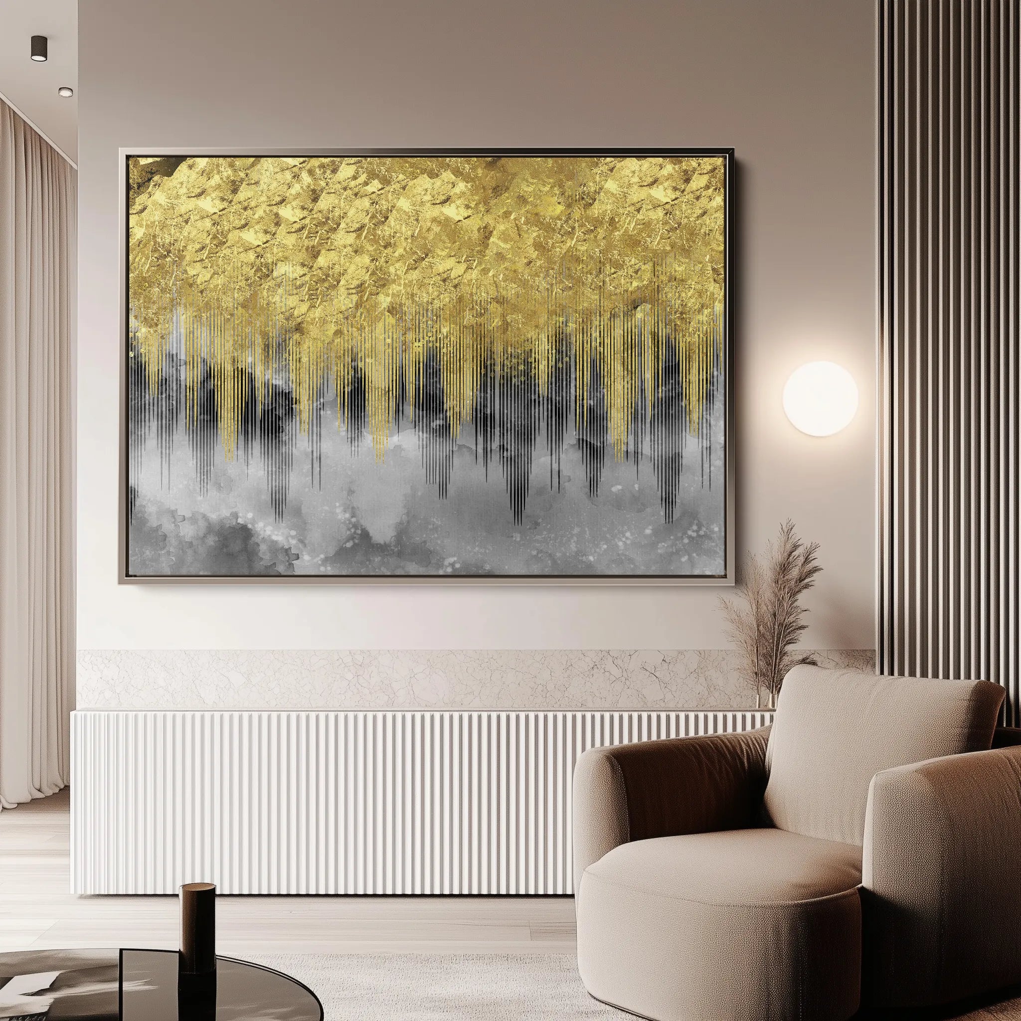 Abstract 042 Canvas Art 60 x 40 cm / Black
