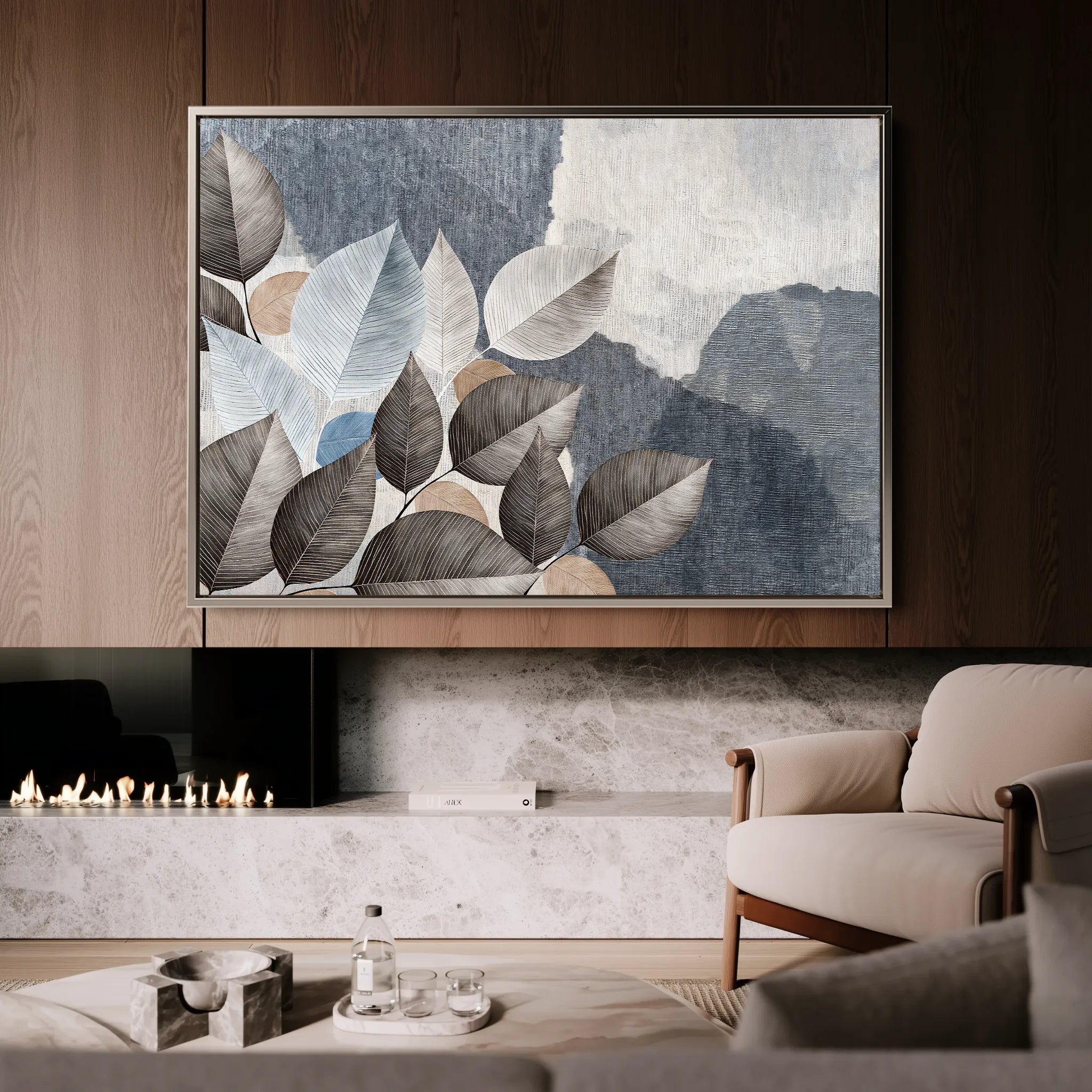 Floral 042 Canvas Art 60 x 40 cm / Black