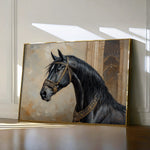 Horses 042 Canvas Art 60 x 40 cm / Black