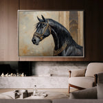 Horses 042 Canvas Art 60 x 40 cm / Black