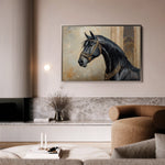 Horses 042 Canvas Art 60 x 40 cm / Black