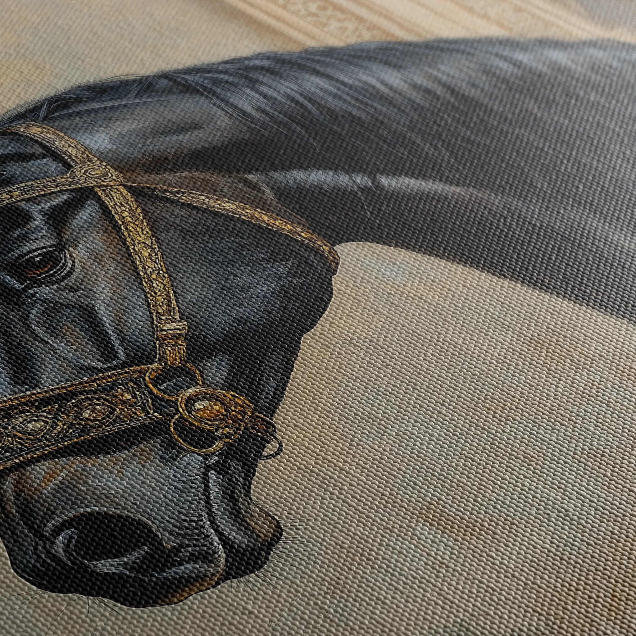 Horses 042 Canvas Art 60 x 40 cm / Black