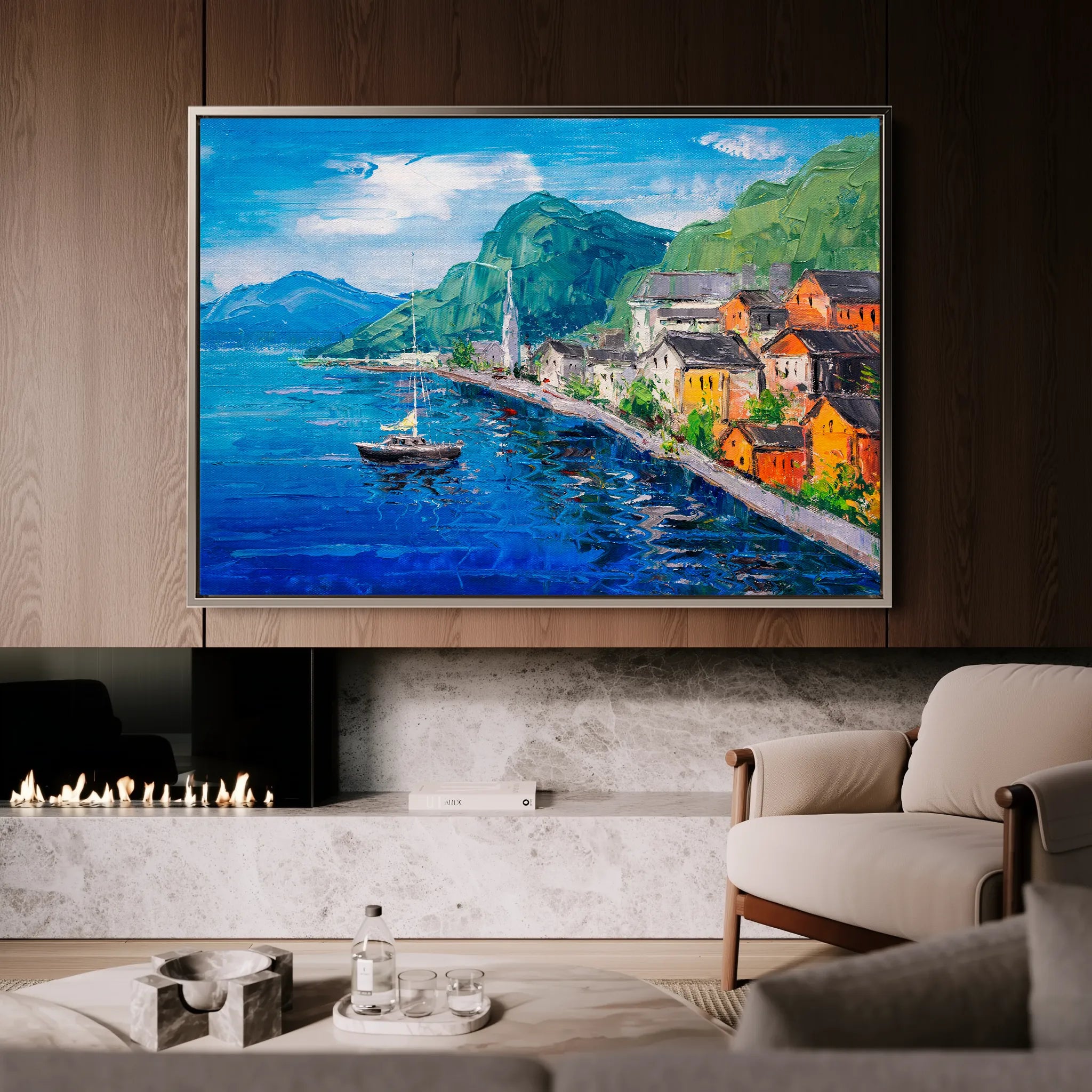Landscape 042 Canvas Art 60 x 40 cm / Black