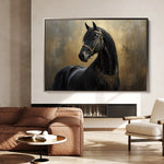 Horses 043 Canvas Art 60 x 40 cm / Black