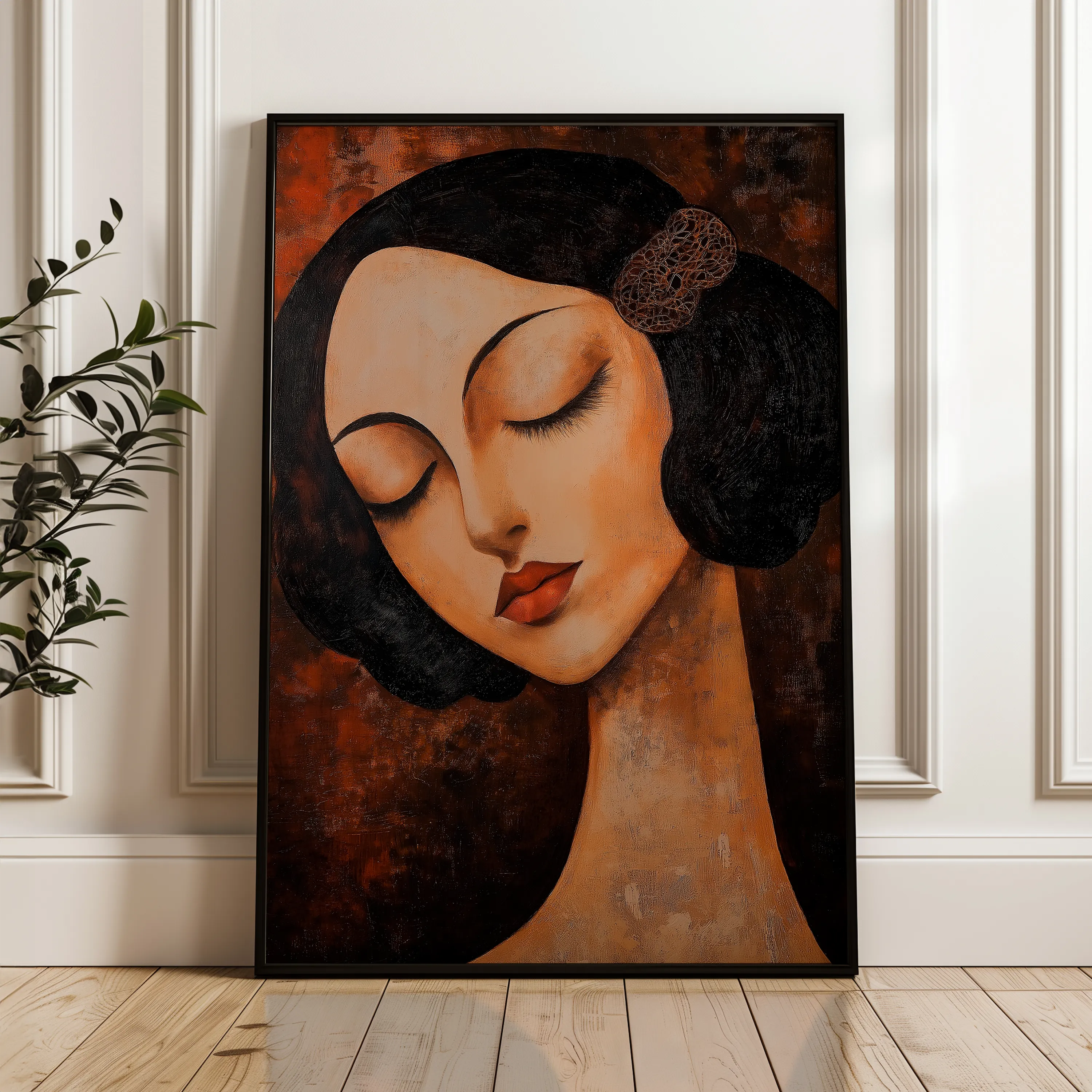 Portrait 043 Canvas Art 60 x 40 cm / Black