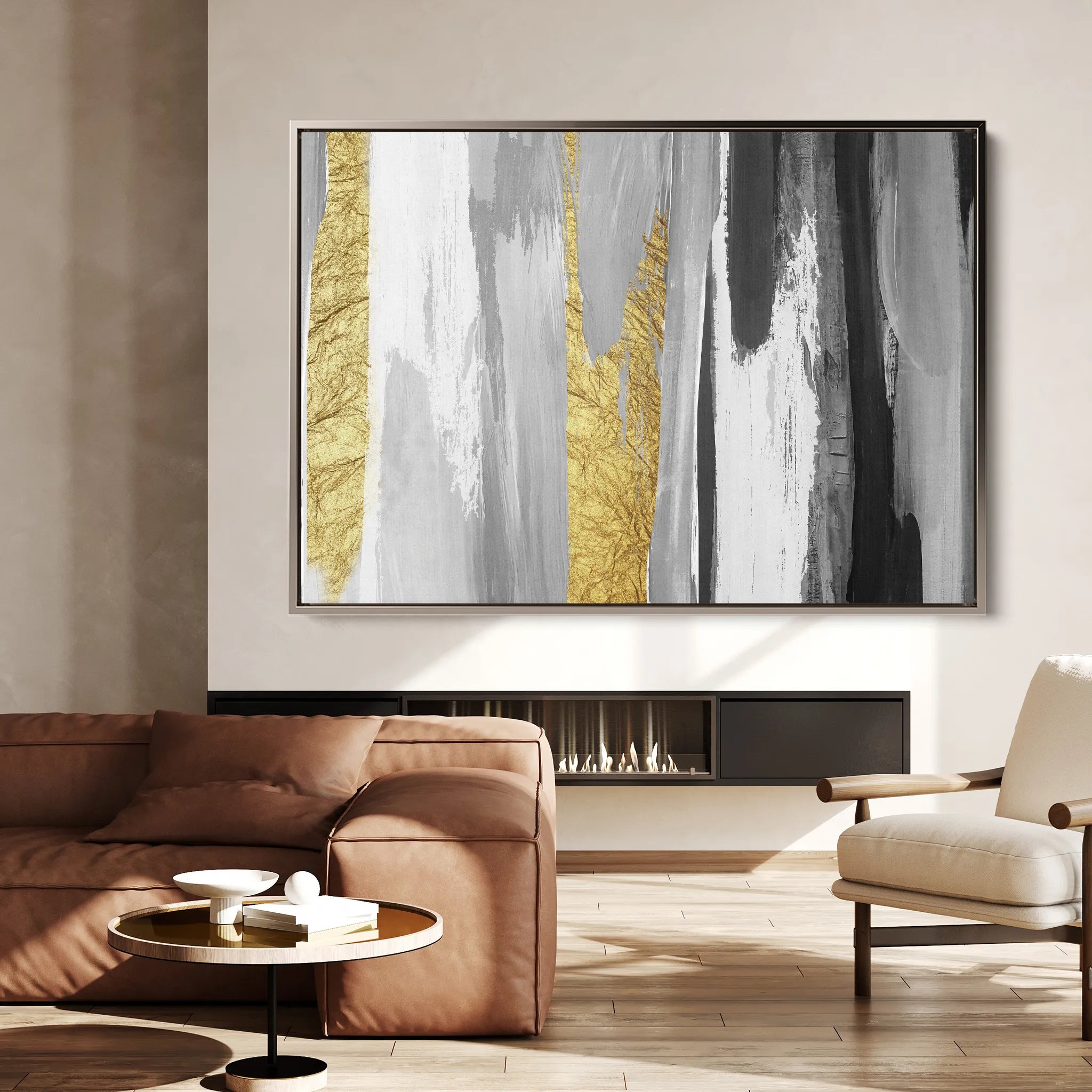 Abstract 044 Canvas Art 60 x 40 cm / Black