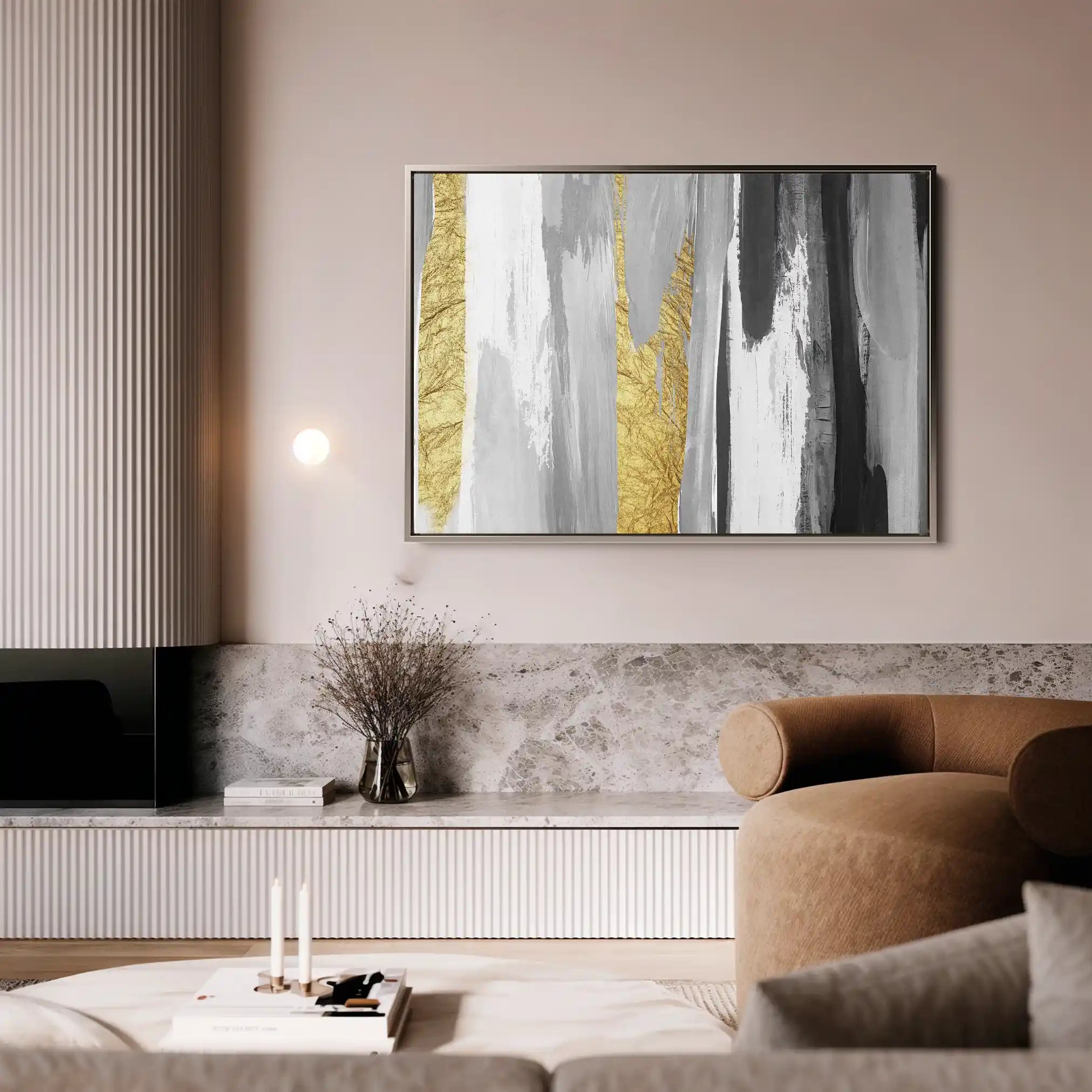 Abstract 044 Canvas Art 60 x 40 cm / Black