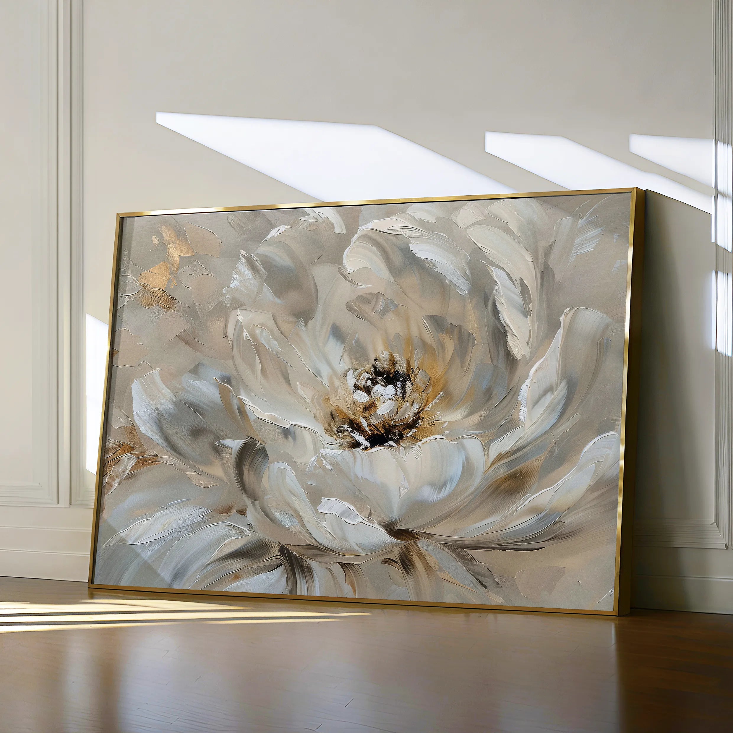 Floral 044 Canvas Art 60 x 40 cm / Black