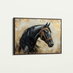 Horses 044 Canvas Art 60 x 40 cm / Black