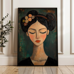 Portrait 044 Canvas Art 60 x 40 cm / Black