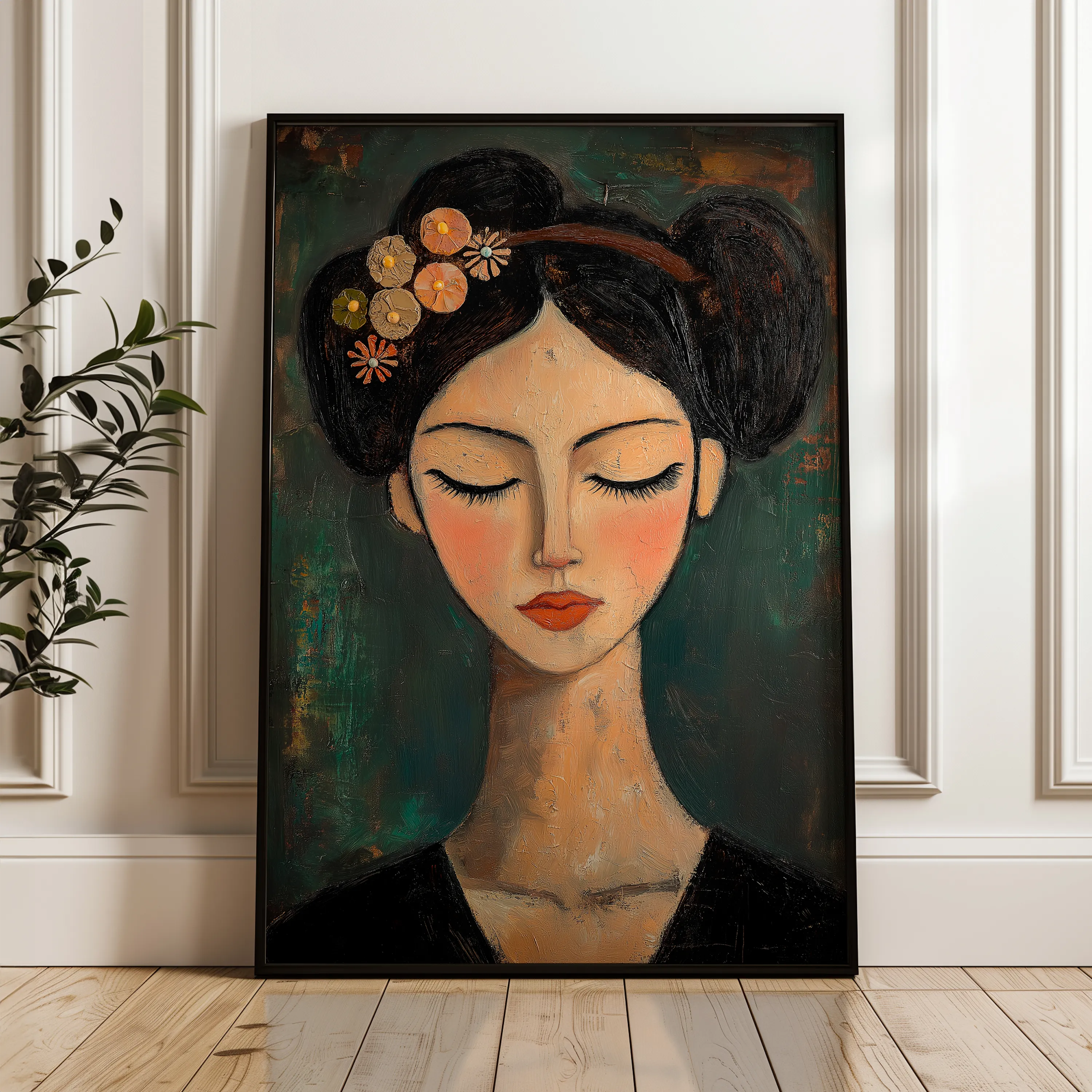 Portrait 044 Canvas Art 60 x 40 cm / Black
