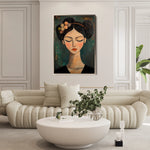 Portrait 044 Canvas Art 60 x 40 cm / Black