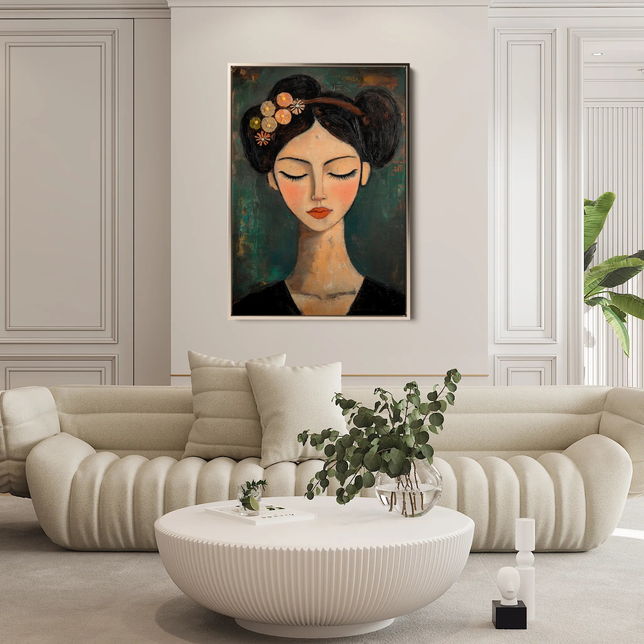 Portrait 044 Canvas Art 60 x 40 cm / Black