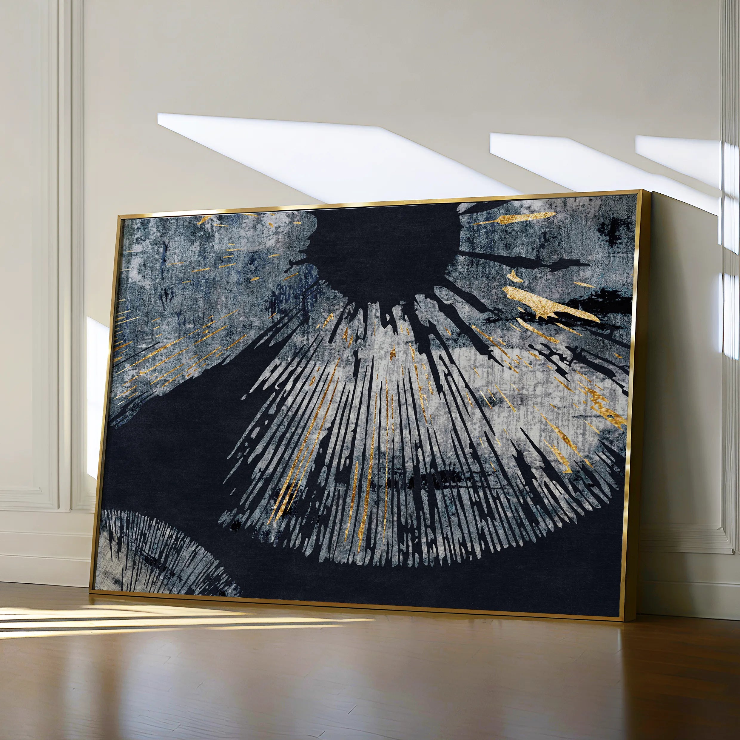 Abstract 045 Canvas Art 60 x 40 cm / Black