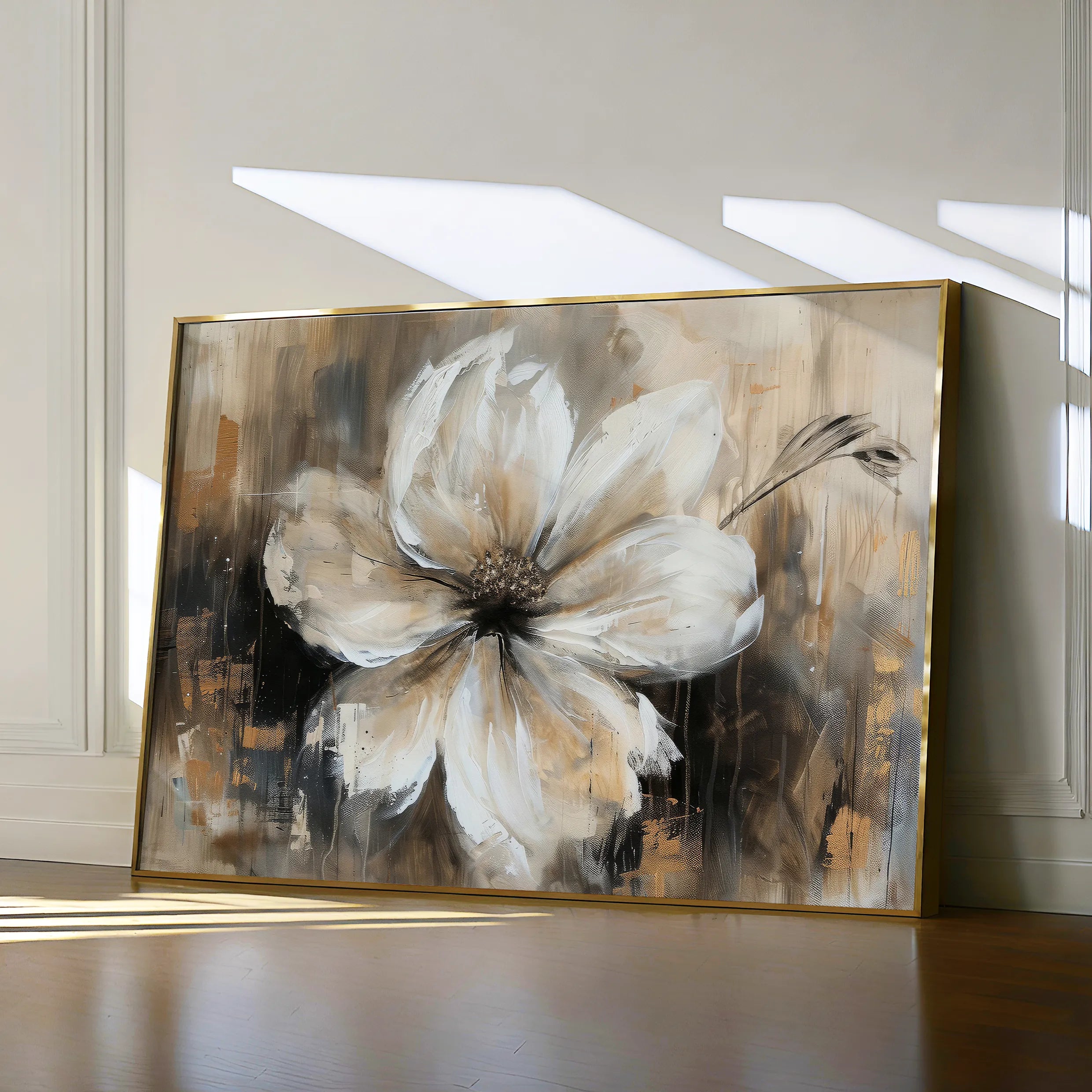 Floral 045 Canvas Art 60 x 40 cm / Black