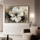 Floral 045 Canvas Art 60 x 40 cm / Black