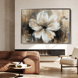 Floral 045 Canvas Art 60 x 40 cm / Black