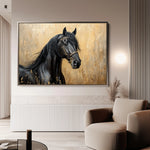Horses 045 Canvas Art 60 x 40 cm / Black