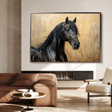 Horses 045 Canvas Art 60 x 40 cm / Black