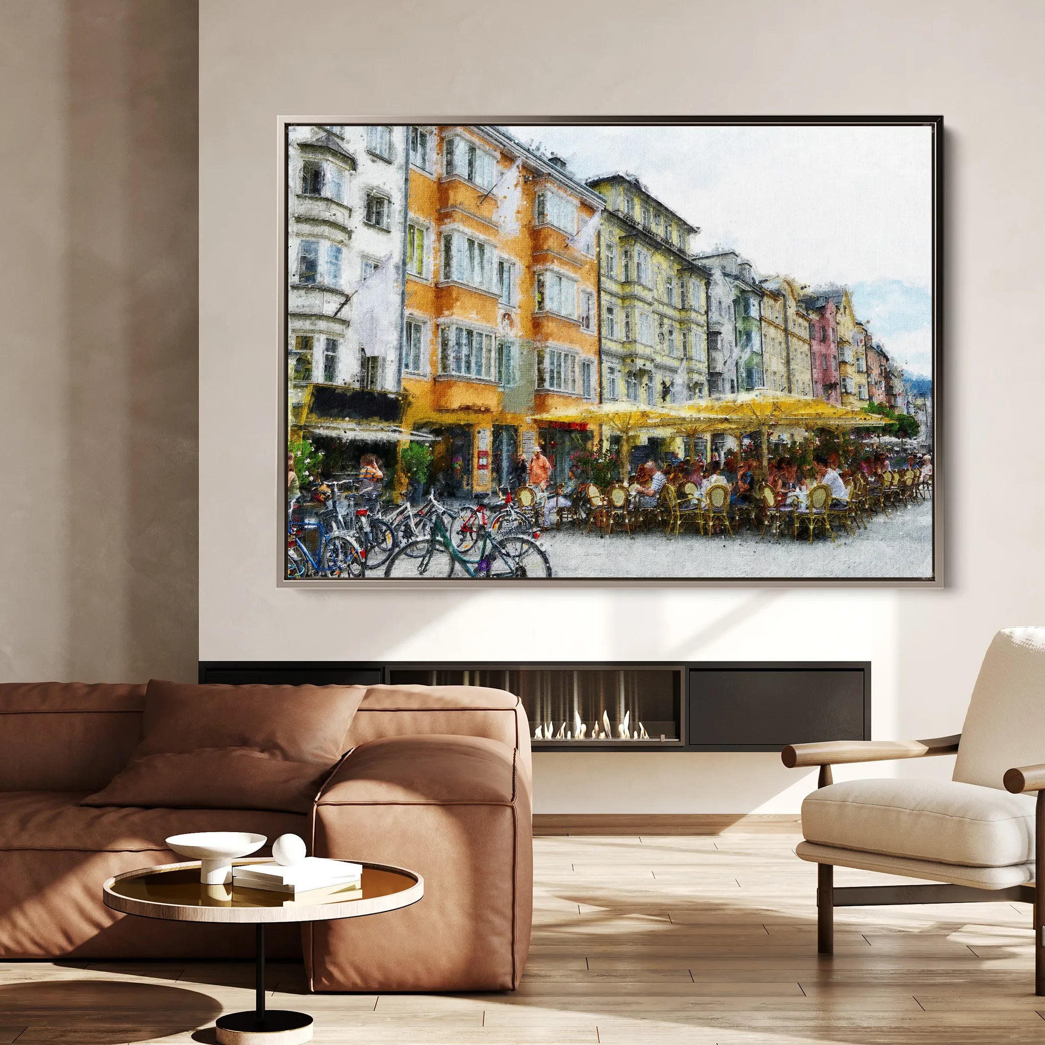Landscape 045 Canvas Art 60 x 40 cm / Black