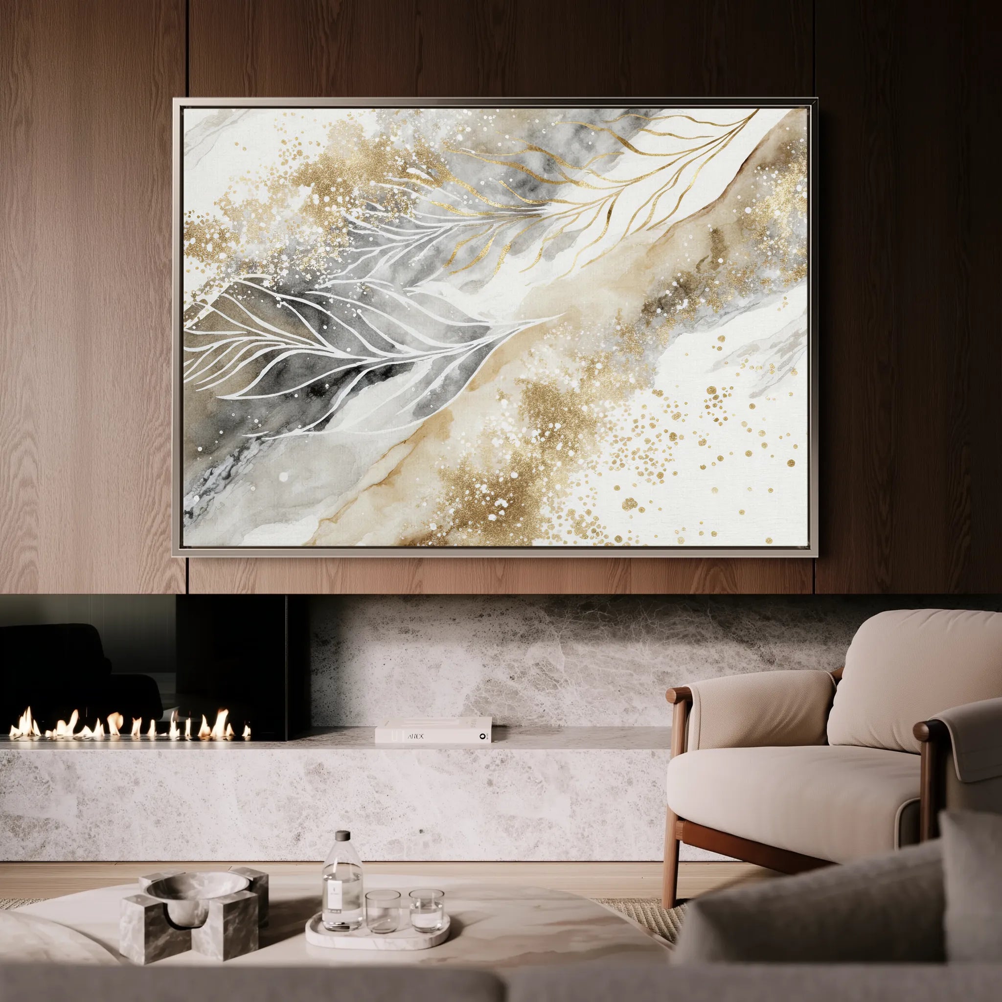 Abstract 046 Canvas Art 60 x 40 cm / Black