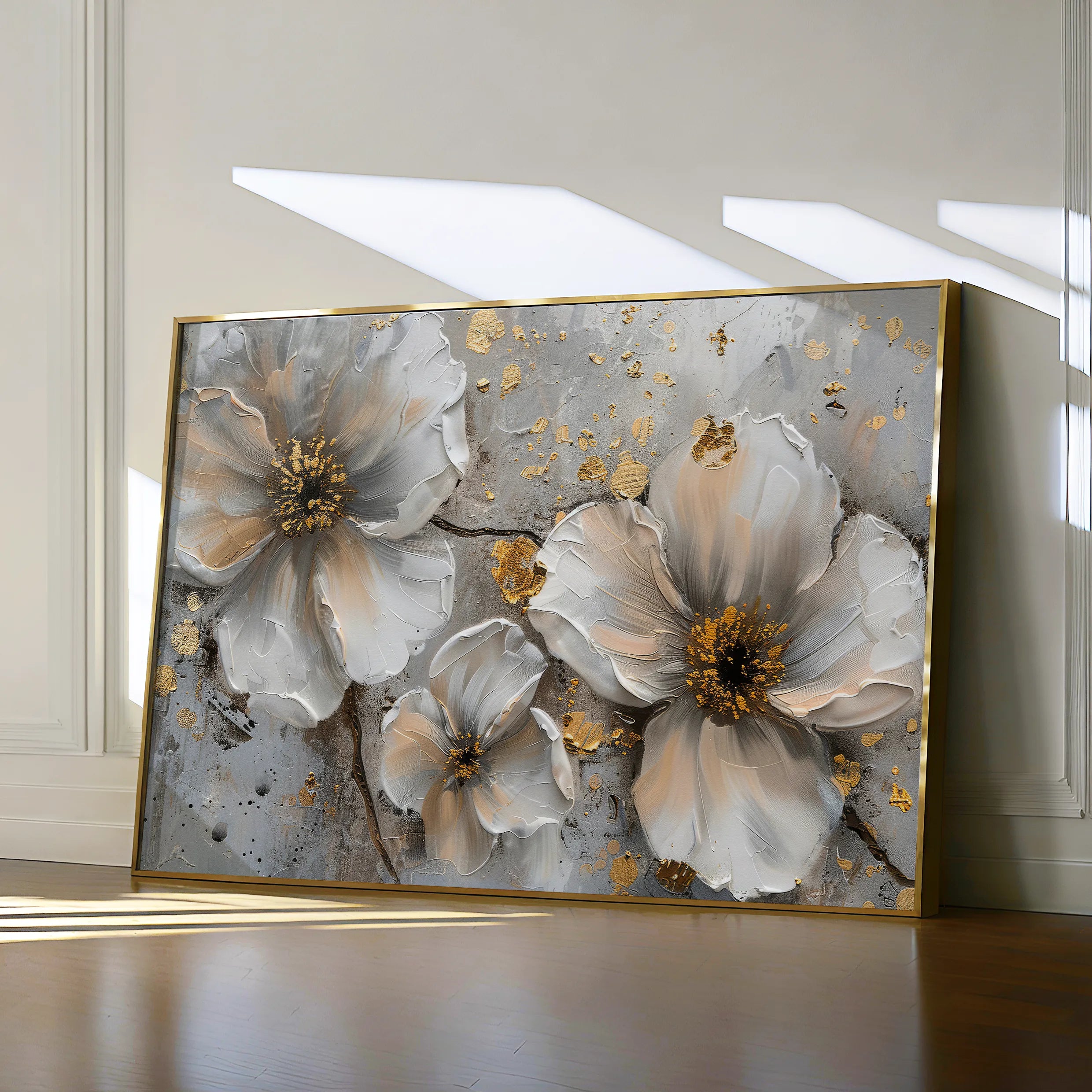 Floral 046 Canvas Art 60 x 40 cm / Black
