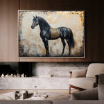 Horses 046 Canvas Art 60 x 40 cm / Black
