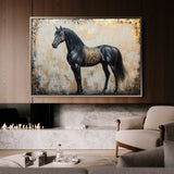 Horses 046 Canvas Art 60 x 40 cm / Black