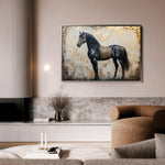 Horses 046 Canvas Art 60 x 40 cm / Black
