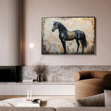 Horses 046 Canvas Art 60 x 40 cm / Black