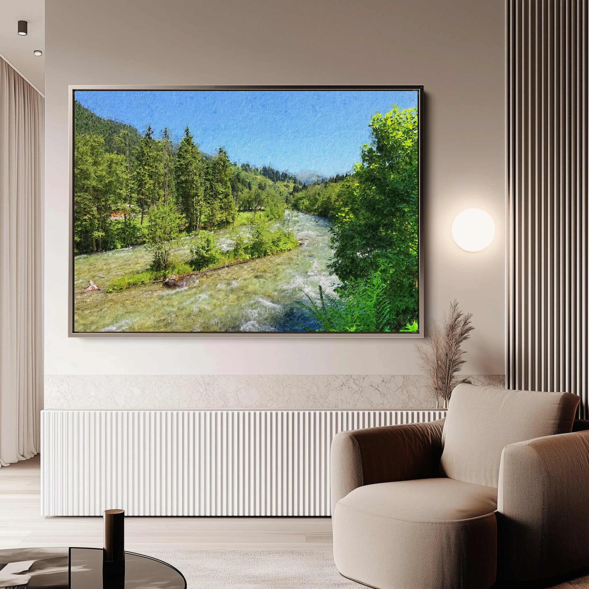 Landscape 046 Canvas Art 60 x 40 cm / Black