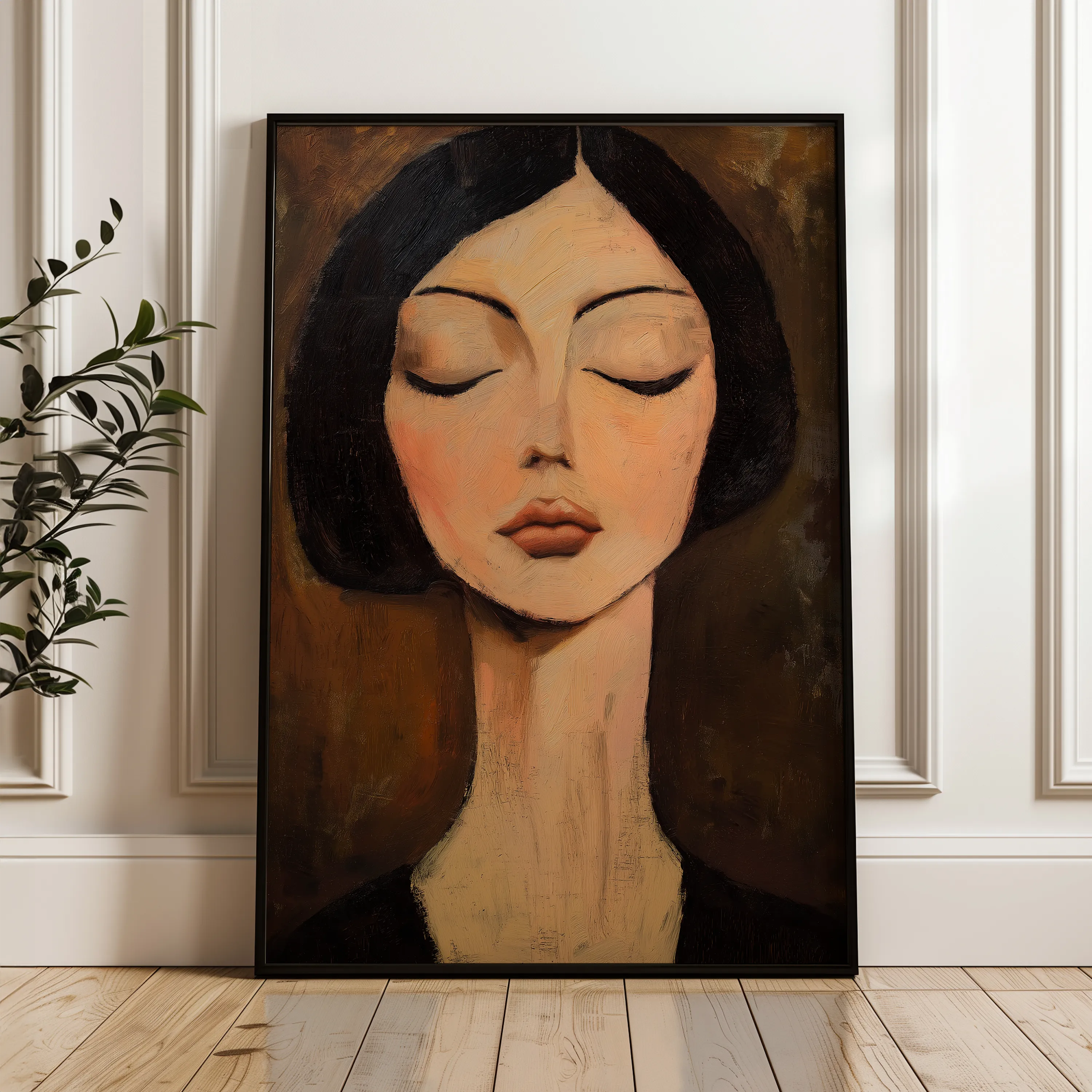 Portrait 046 Canvas Art 60 x 40 cm / Black