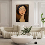 Portrait 046 Canvas Art 60 x 40 cm / Black
