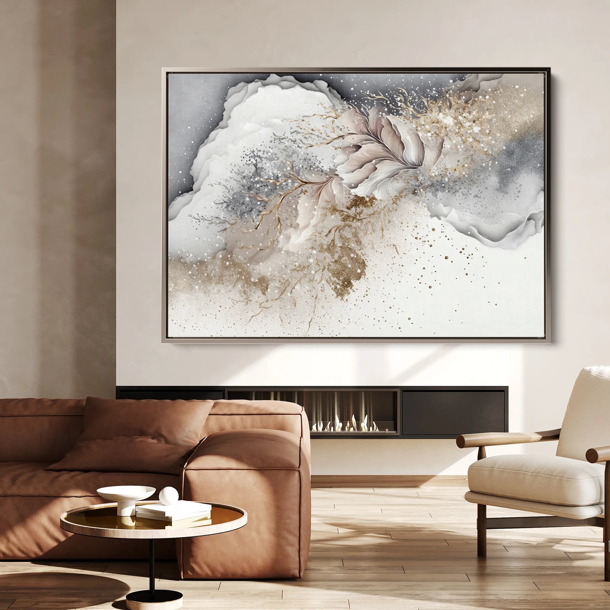 Abstract 047 Canvas Art 60 x 40 cm / Black