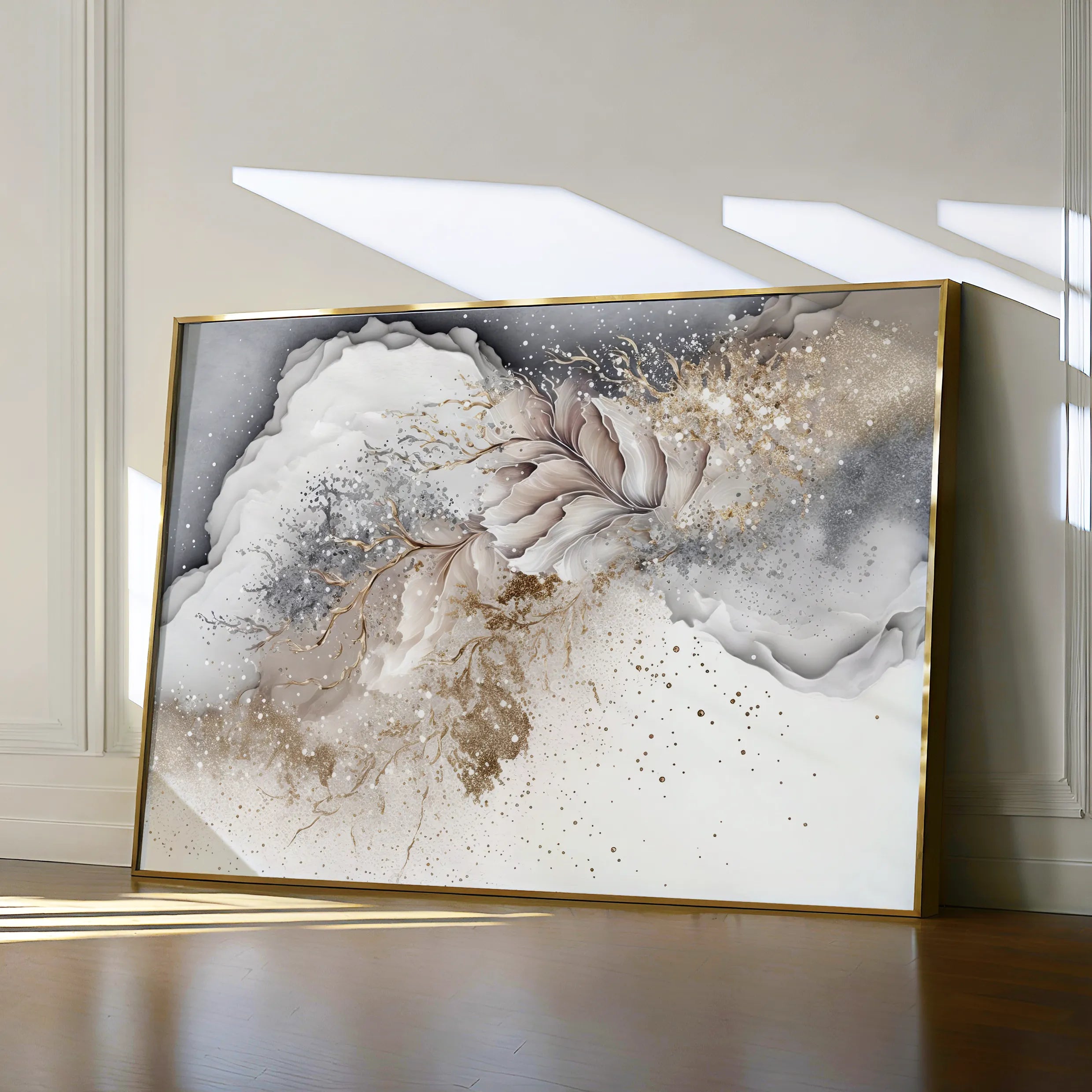 Abstract 047 Canvas Art 60 x 40 cm / Black