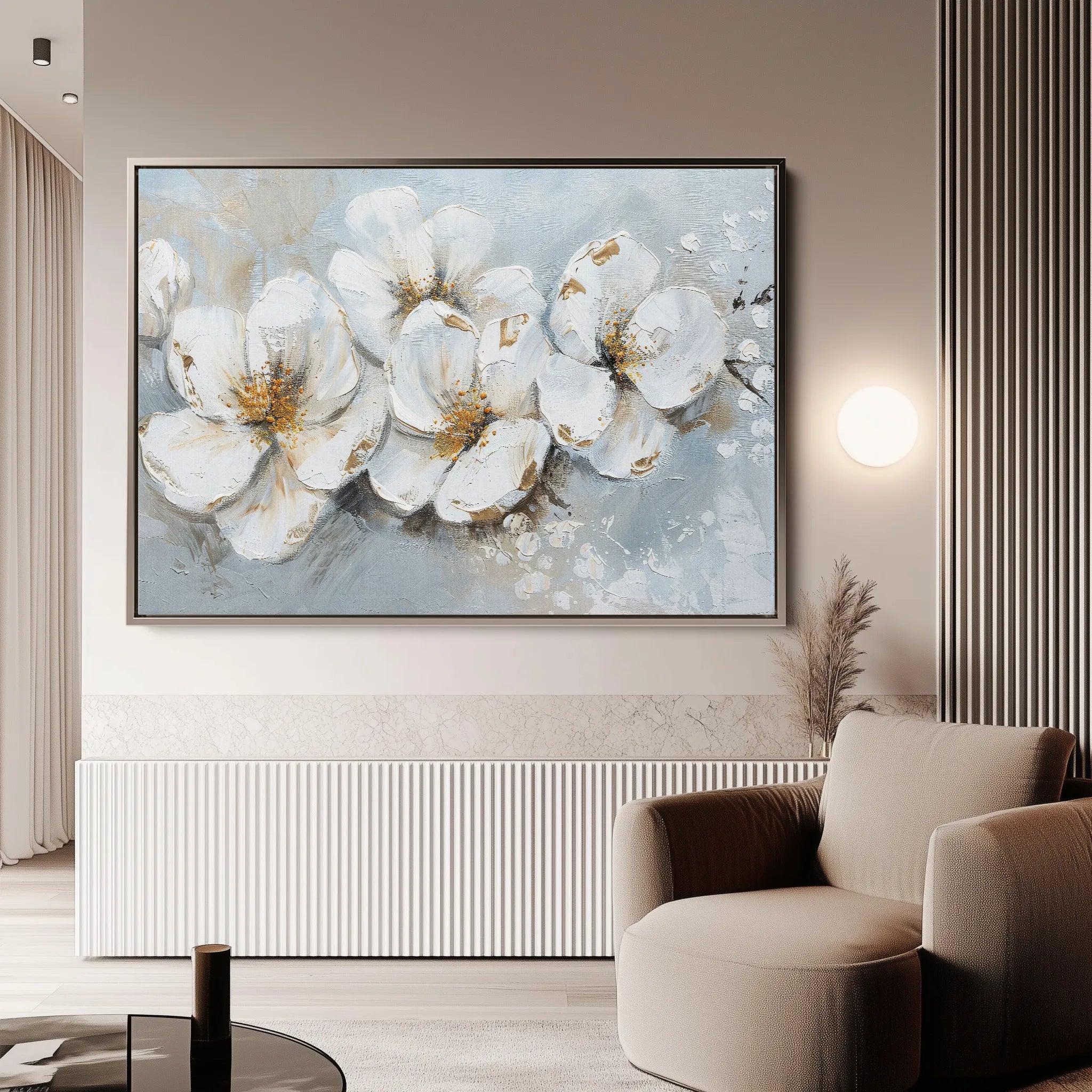 Floral 047 Canvas Art 60 x 40 cm / Black