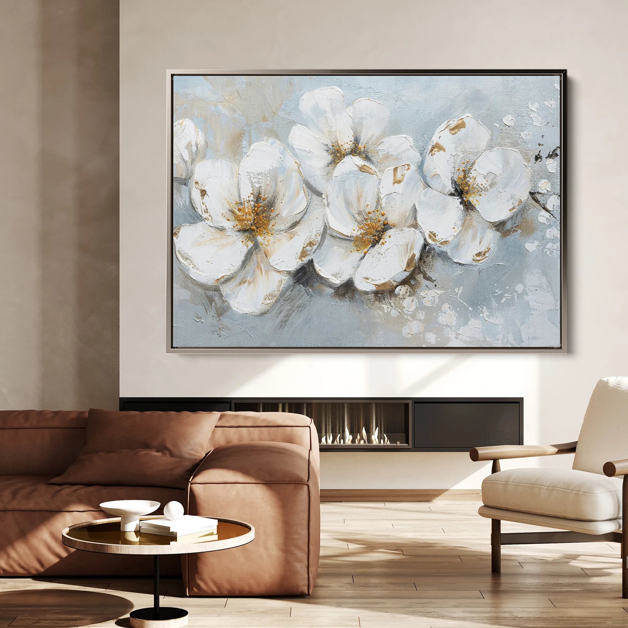 Floral 047 Canvas Art 60 x 40 cm / Black