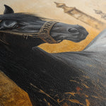 Horses 047 Canvas Art 60 x 40 cm / Black