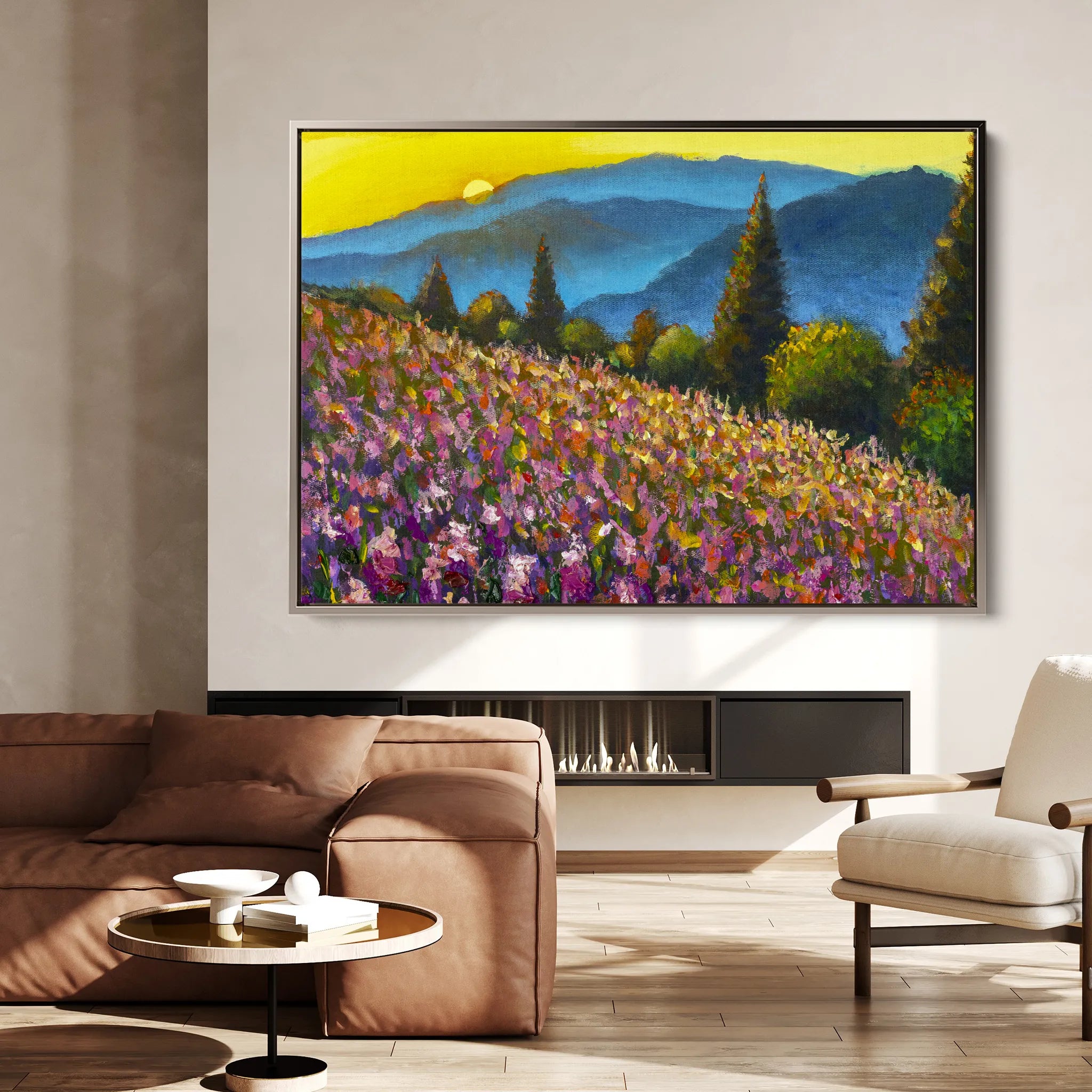 Landscape 047 Canvas Art 60 x 40 cm / Black
