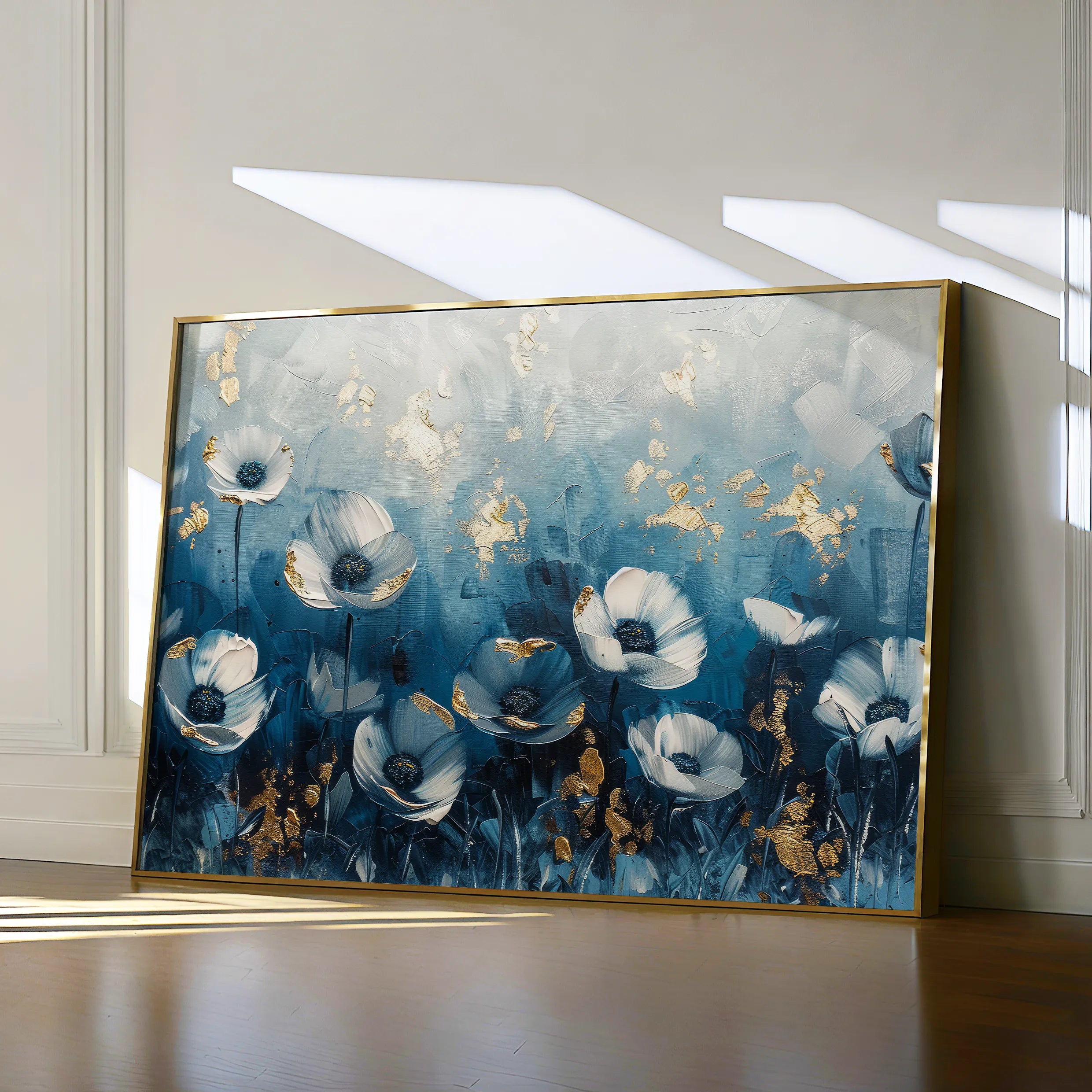 Floral 048 Canvas Art 60 x 40 cm / Black