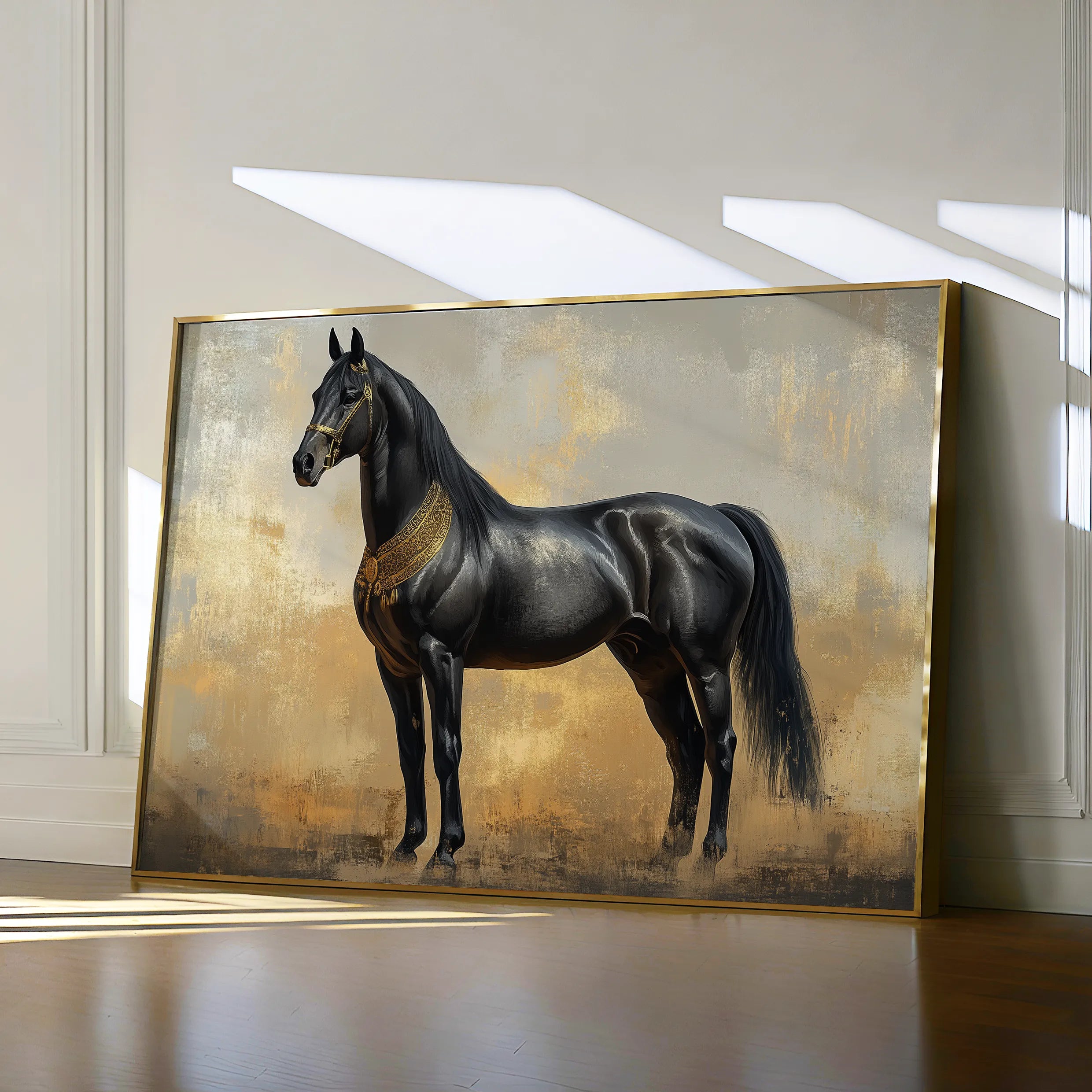 Horses 048 Canvas Art 60 x 40 cm / Black