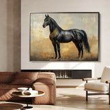 Horses 048 Canvas Art 60 x 40 cm / Black
