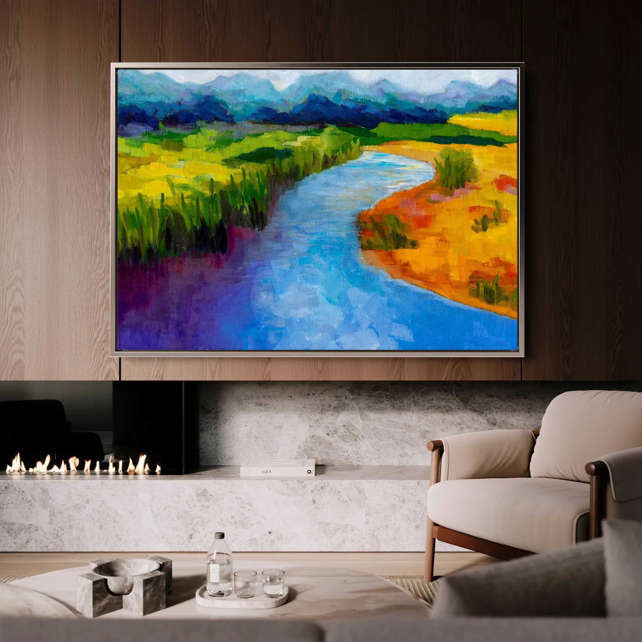 Landscape 048 Canvas Art 60 x 40 cm / Black