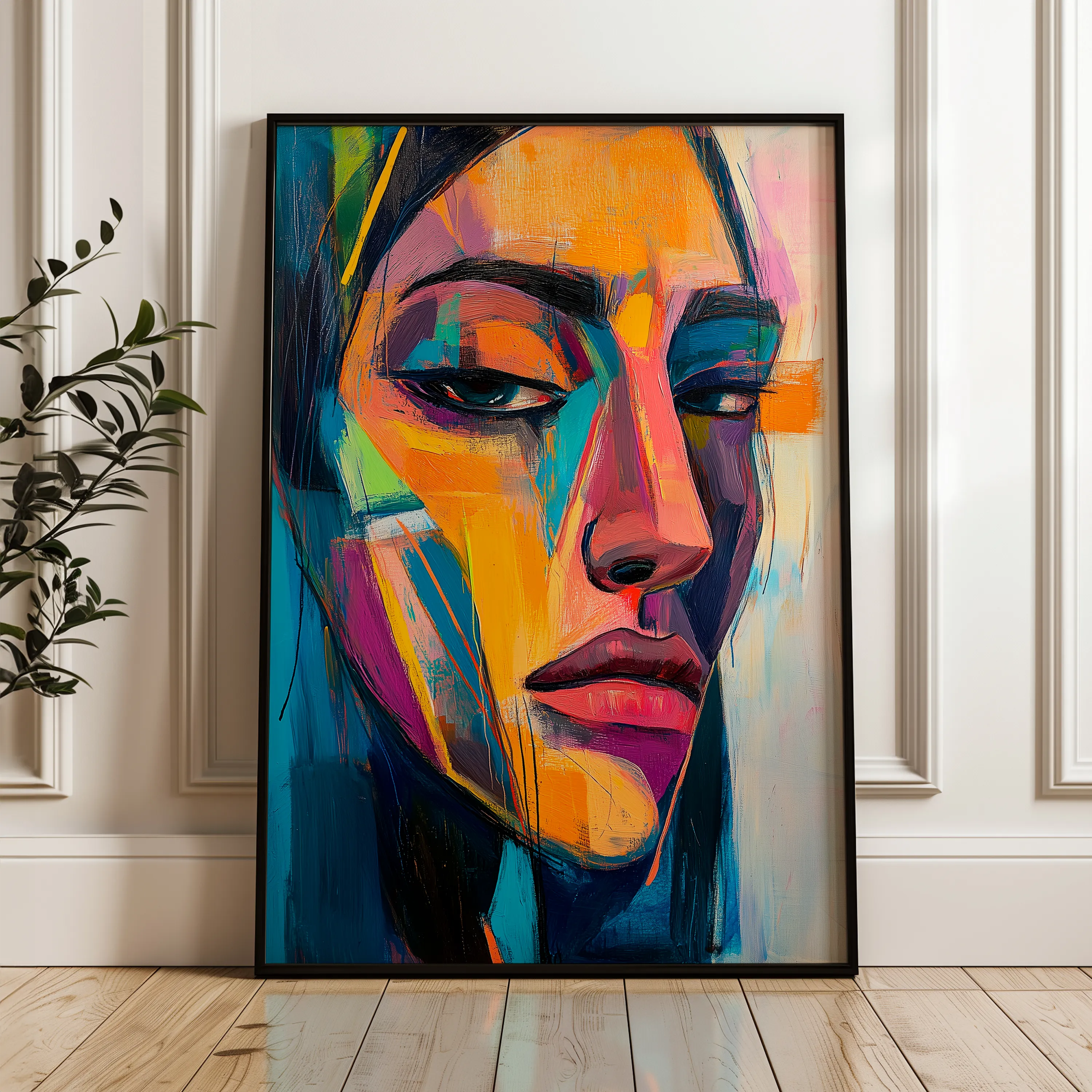 Portrait 048 Canvas Art 60 x 40 cm / Black