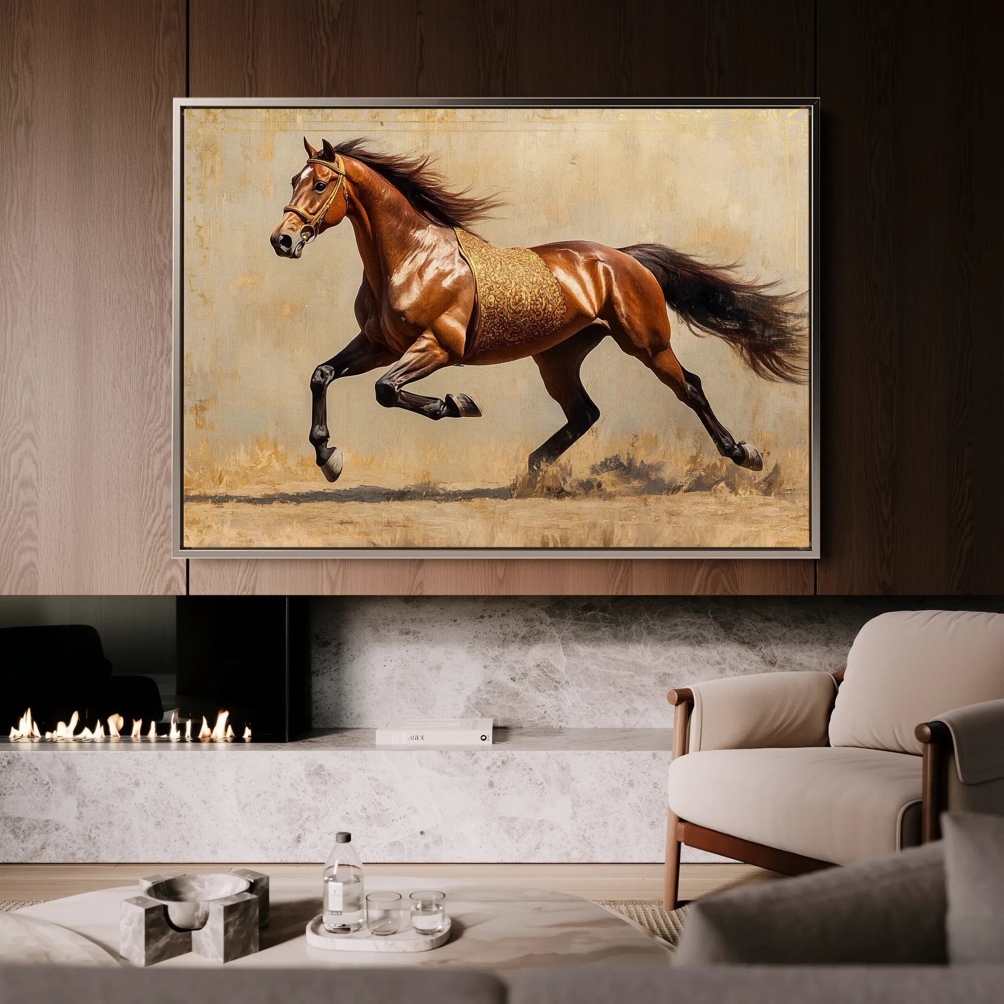 Horses 049 Canvas Art 60 x 40 cm / Black