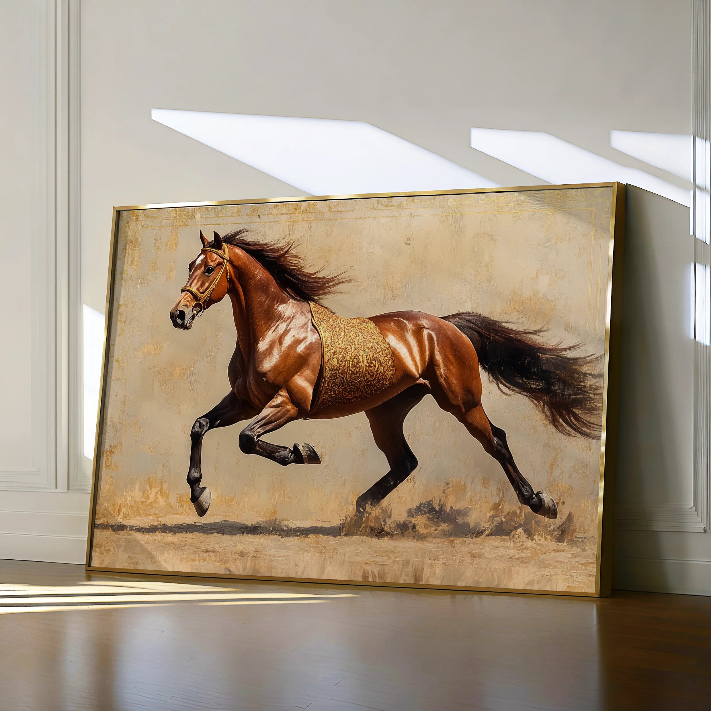 Horses 049 Canvas Art 60 x 40 cm / Black