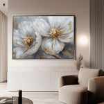 Floral 050 Canvas Art 60 x 40 cm / Black